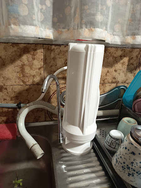 QWaterFilters Συσκευή Φίλτρου Νερού Άνω Πάγκου Μονή με Ανταλλακτικό Φίλτρο Matrikx CTO 5 μm TR.0001.1