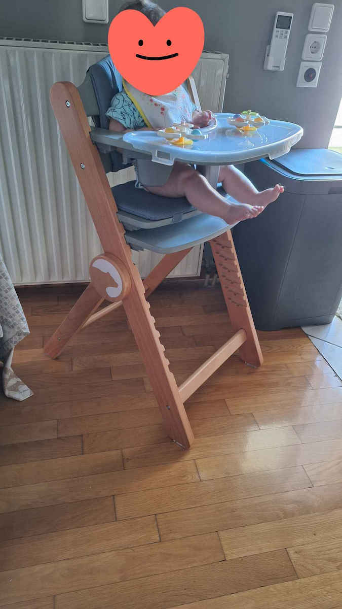 Kidnort Drommer Unique Сгъваемо Столче За Хранене Сиво