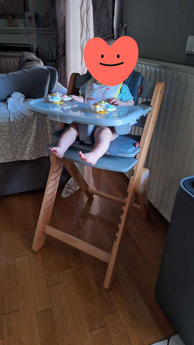 Kidnort Drommer Unique Сгъваемо Столче За Хранене Сиво