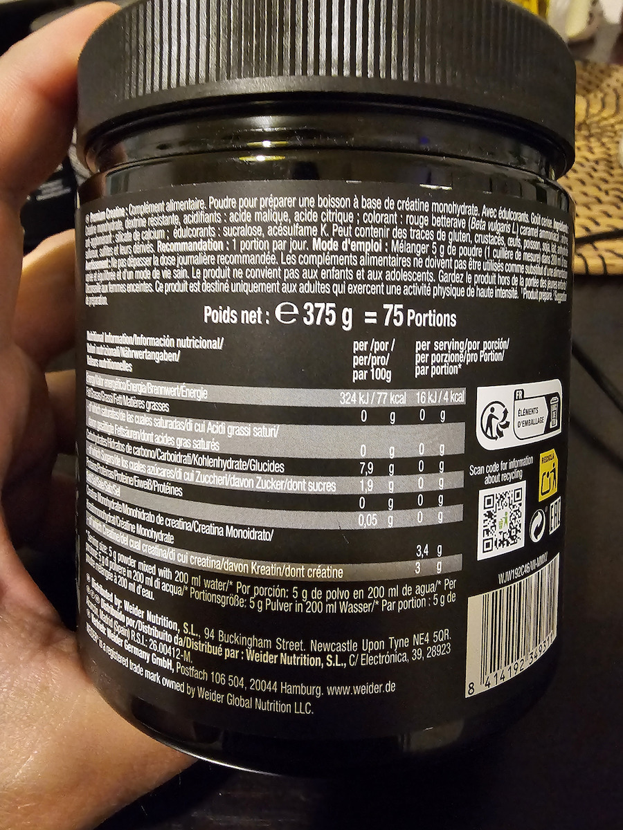 Weider Premium Creatine Unflavoured 375гр