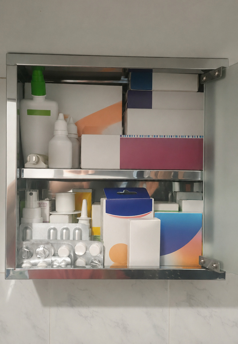 Sidirela Farmacie Metalică de Prim Ajutor de Perete cu Lacăt Argintie