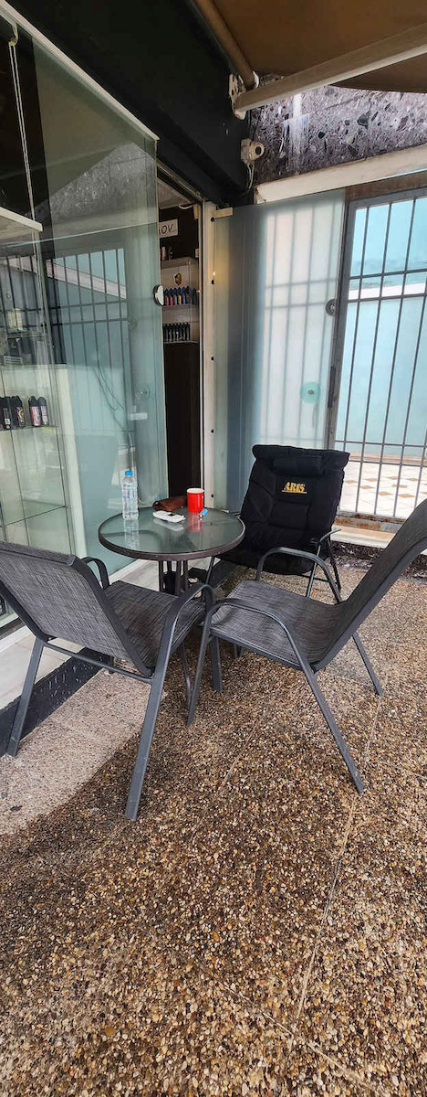 Outdoor Armchair Metallic Rona Black with Cushion 68x74x93cm