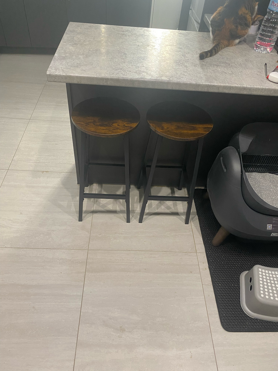Stool Bar Metallic Black 2pcs 32x32x65cm
