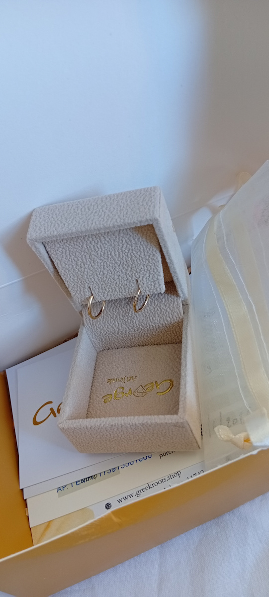 George Art Jewels Σκουλαρίκια Κρίκοι από Χρυσό 14Κ