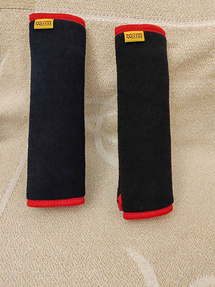 Autocover Autositzgurt-Pads Schwarzes Handtuch - Grauer Rand Gray 2Stück