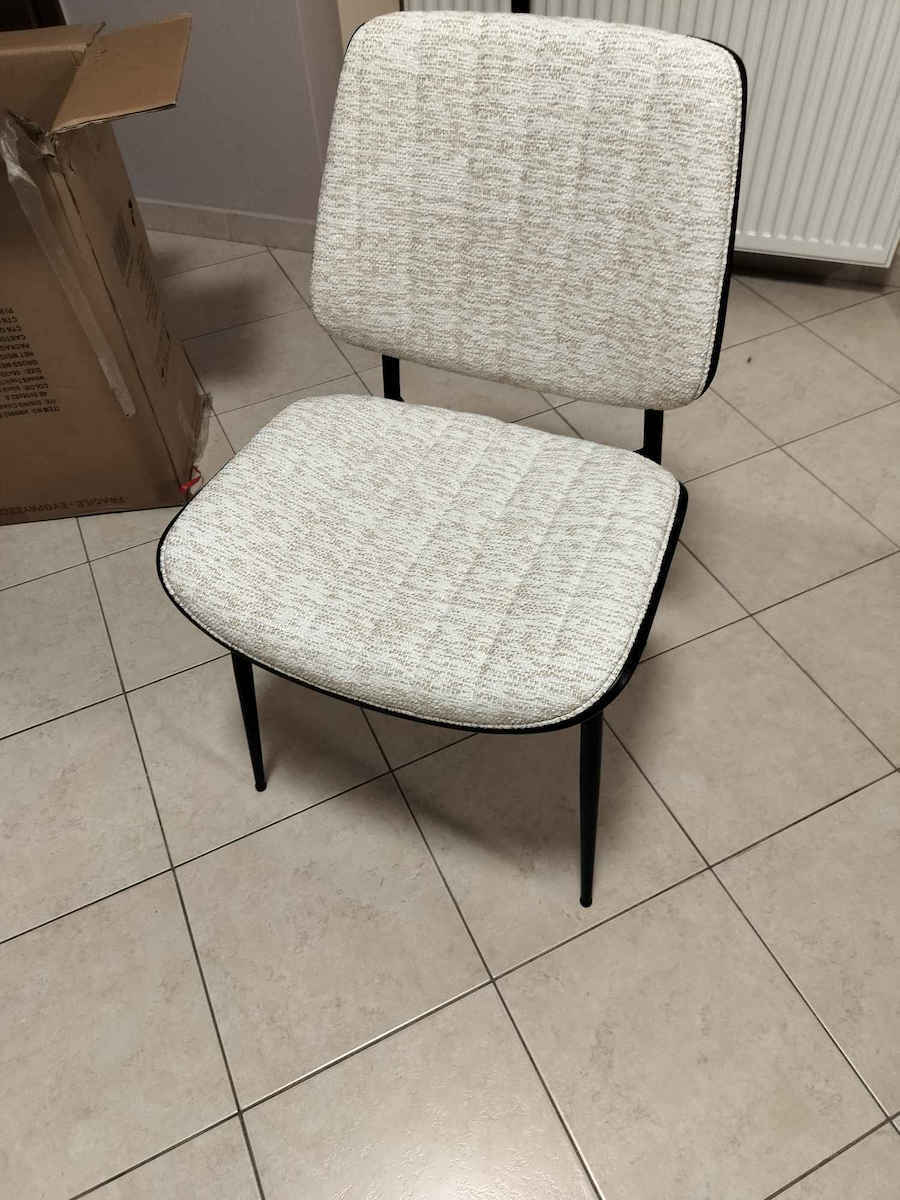 Conti Dining Room Fabric Chair Black, Brown 49x56x82cm 2pcs
