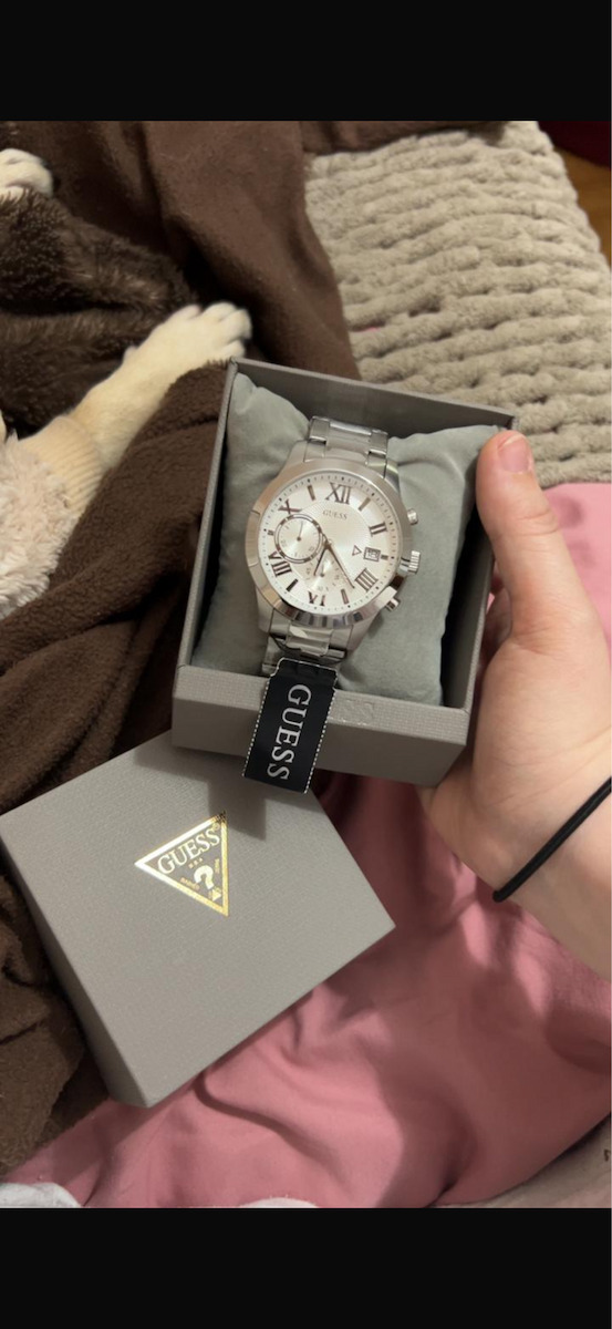 Guess Men's Watch 42mm Chronograph Battery with Silver Metal Bracelet