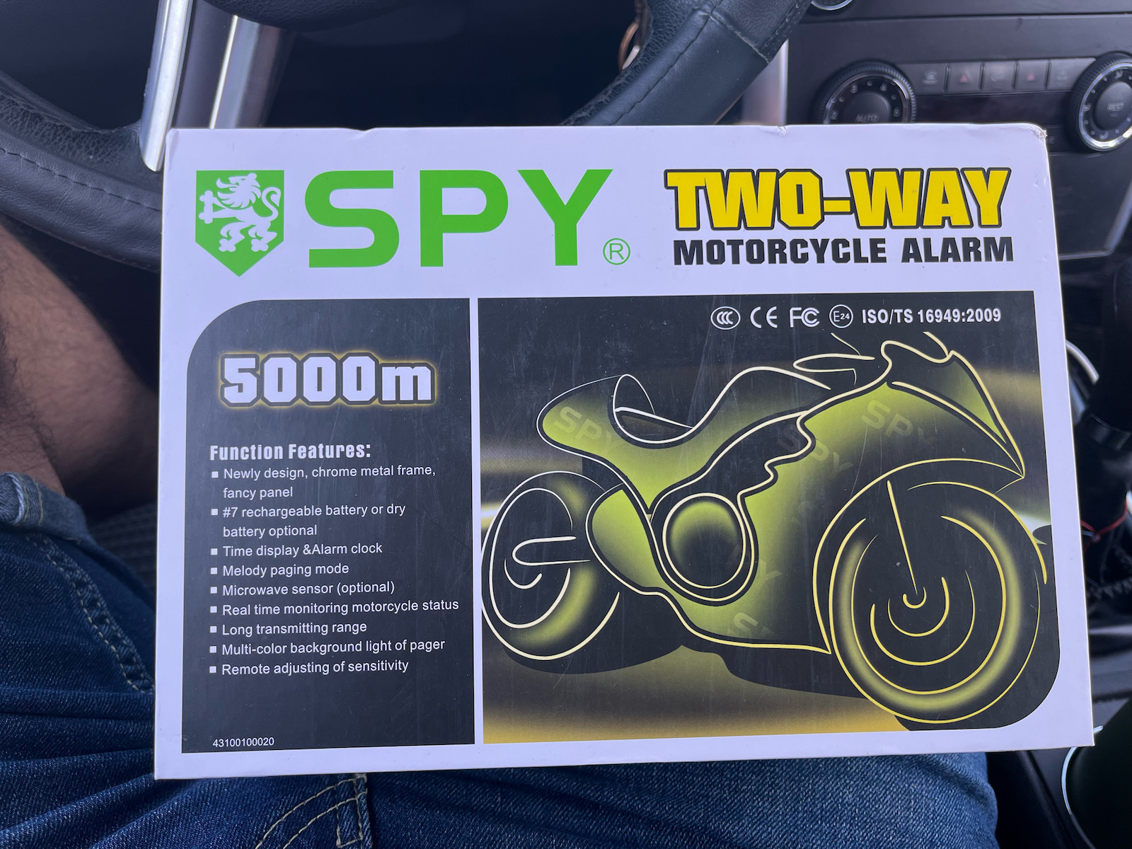 Spy Alarm Machine Made 5000M 2-Way Motorcycle Alarm with Telenotification