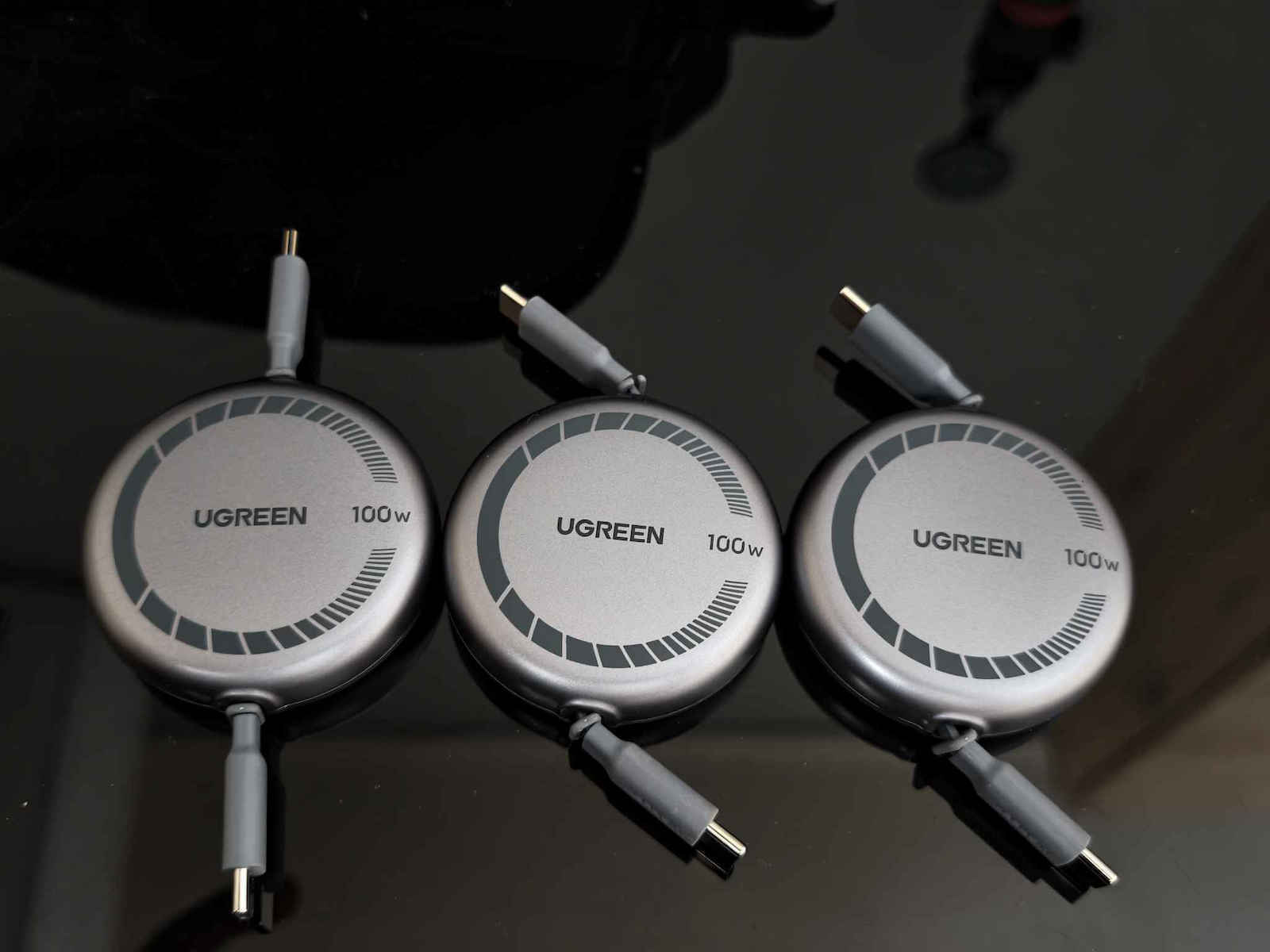 Ugreen Retractable USB 2.0 Cable USB-C male - USB-C 100W PD Μαύρο 1m 65905