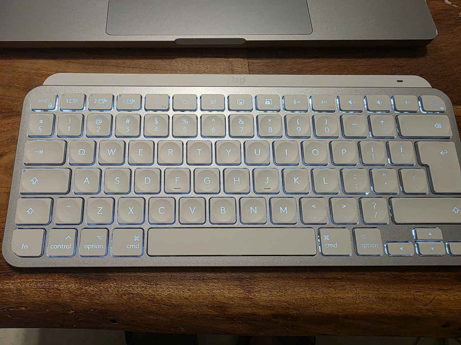 Logitech MX Keys Mini For Mac Wireless Bluetooth Keyboard Only English US Pale Gray