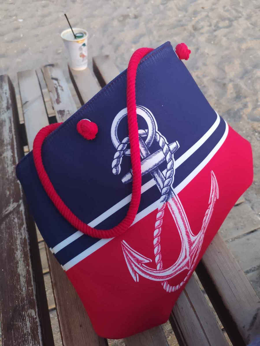 Miami Beach Fabric Beach Bag Multicolour