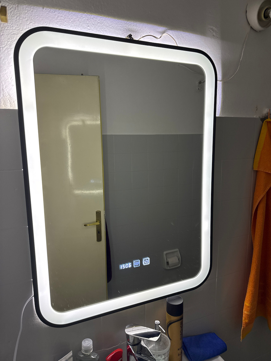 Καθρεφτης Μπανιου Led Αφης Mirrorlux Elora S-4657b Ορθογωνιος 800χ600mm Μαυρος