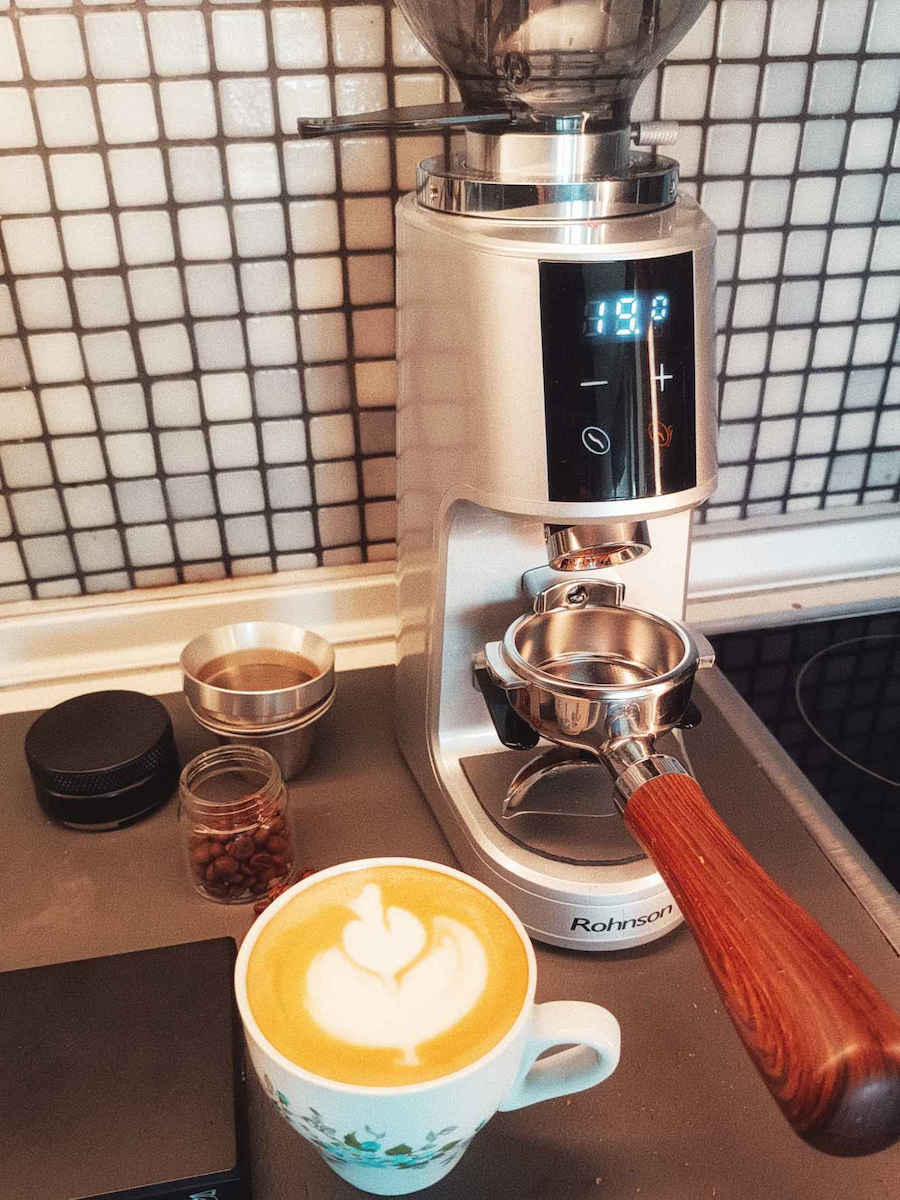 Rohnson Electric Coffee Grinder 260W with 350gr Capacity and 100 Grind Levels Silver