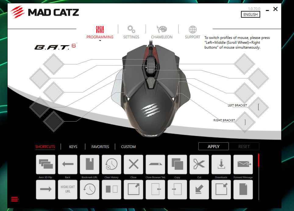 Mad Catz B.A.T. 6+ RGB Геймърска Мишка 16000 DPI Черен