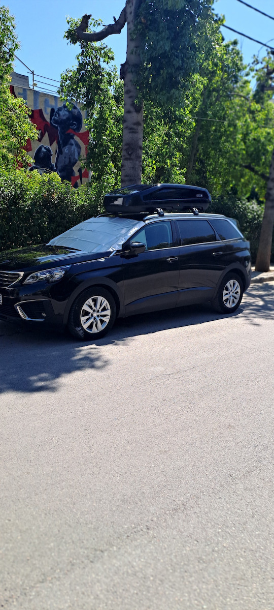 Turtle Roof Bars Black Compatible Peugeot 5008 T87 Closed Rails