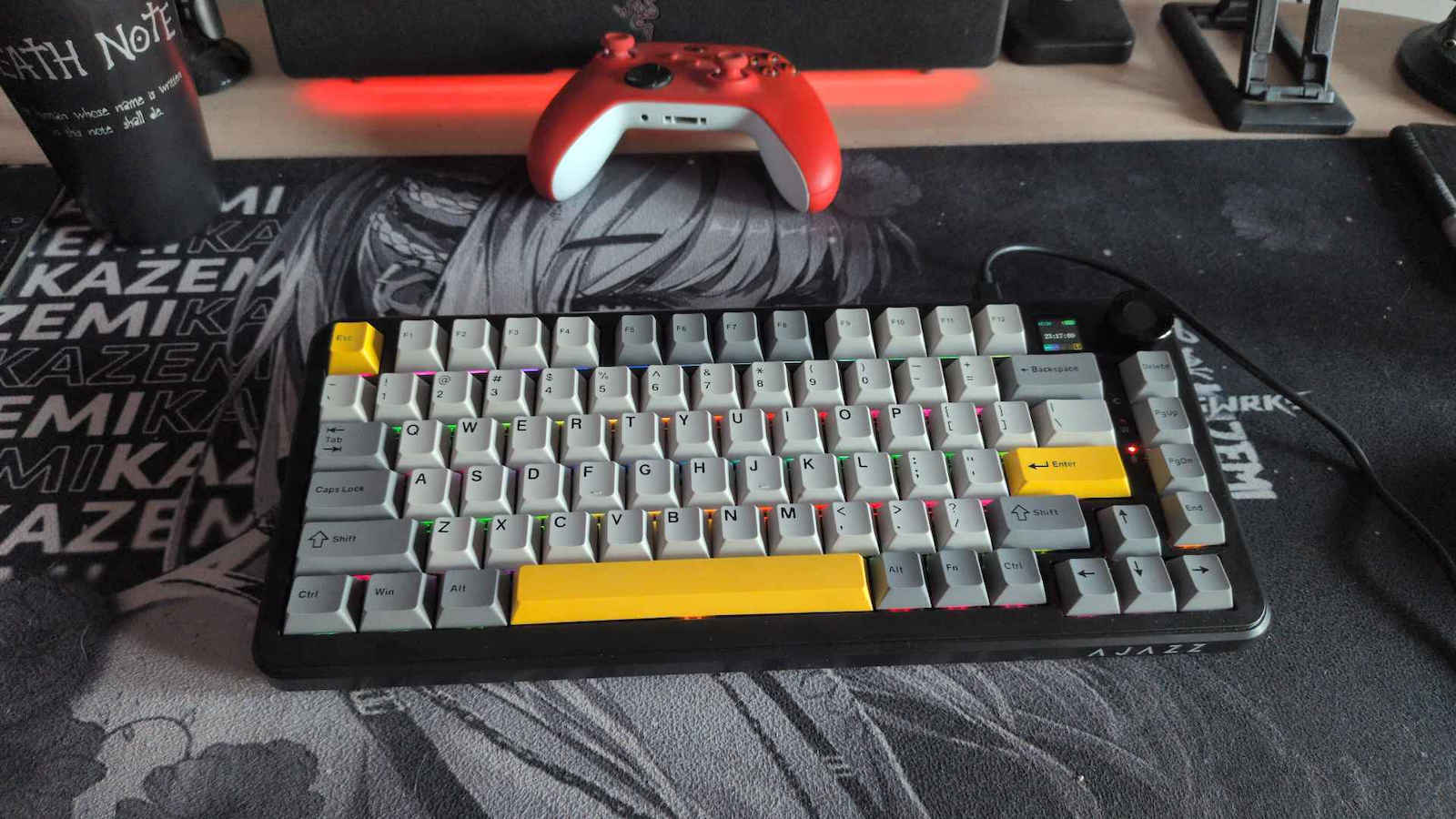 Ajazz AK820 Max Plus Gaming Mechanical Keyboard Tenkeyless with Mailard switches and RGB lighting (English US) Starry Night Grey