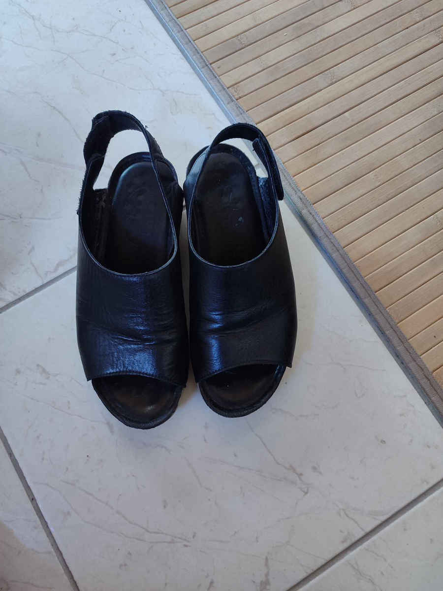 Leder Sandalen Anatomisch Schwarz