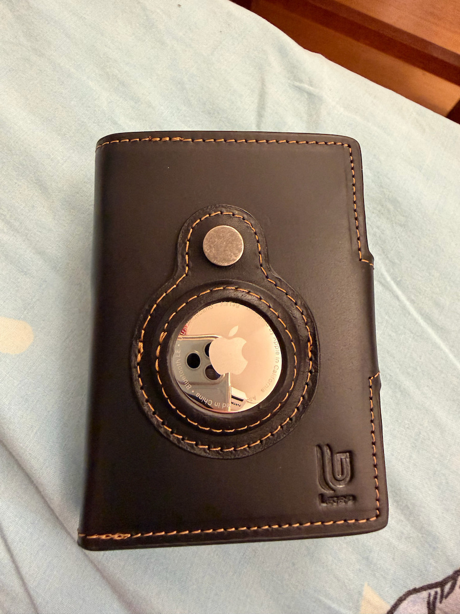 Leather Men's Wallet Cards with RFID and Slide Mechanism Black