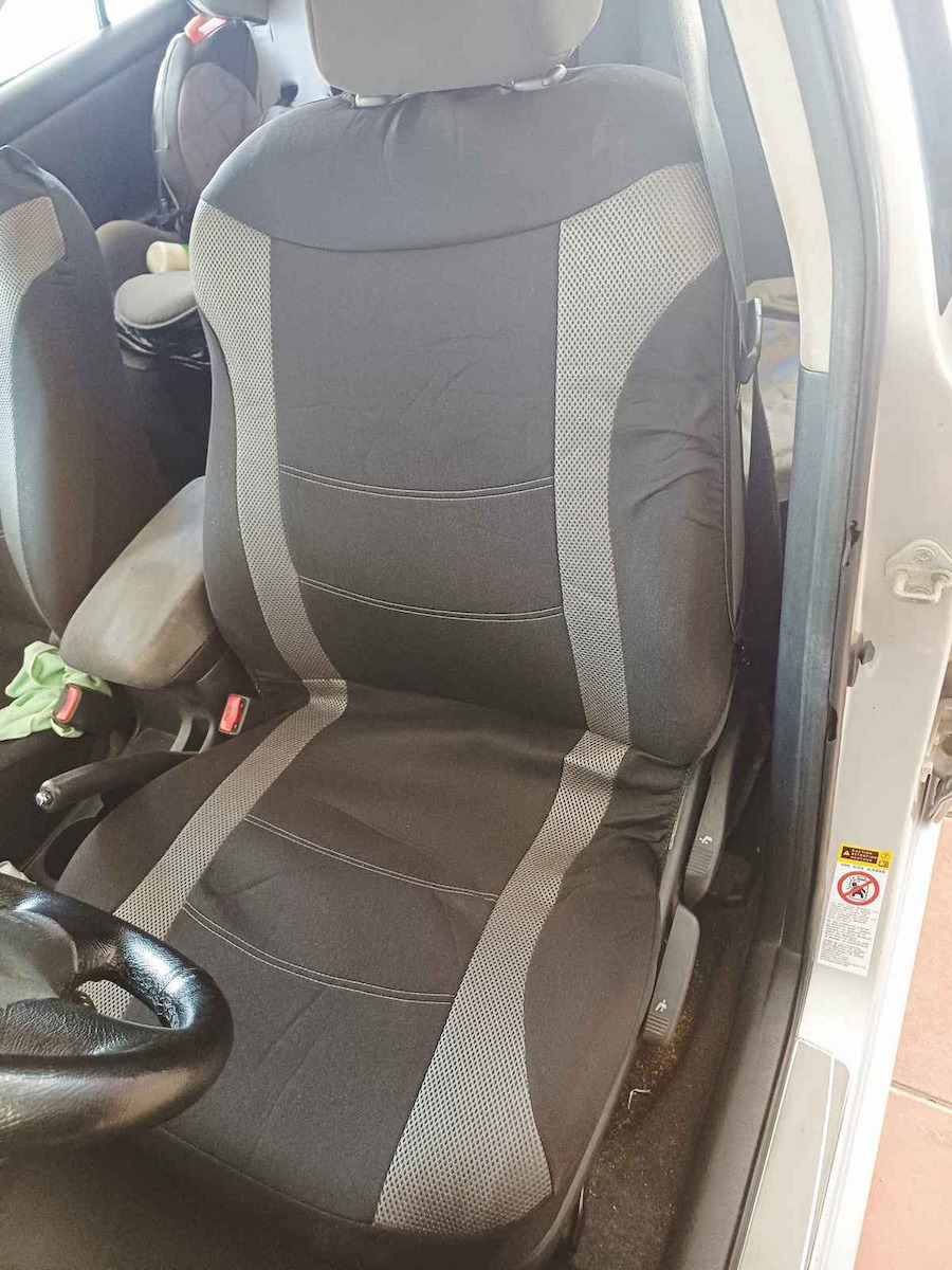 Auto Gs Vordersitzbezüge 4Stück Polyester Super Sport All in One Schwarz / Gray
