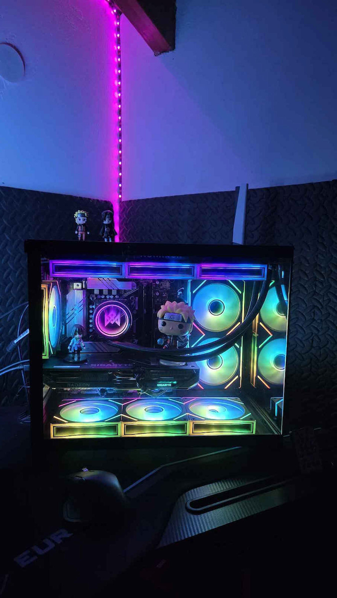 1STPLAYER FC7 Infinity Mirror Case Fan 120mm (47.65cfm) with ARGB Lighting and 4-Pin PWM Connection