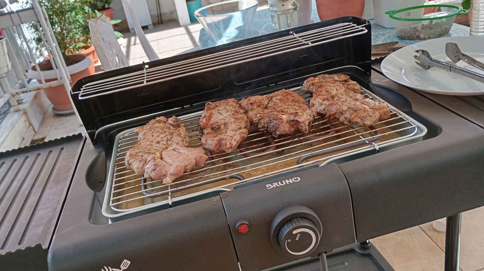 Bruno Επιδαπέδια Ηλεκτρική Ψησταριά Σχάρας 2400W Ανοξείδωτη με Ρυθμιζόμενο Θερμοστάτη 41x26εκ.