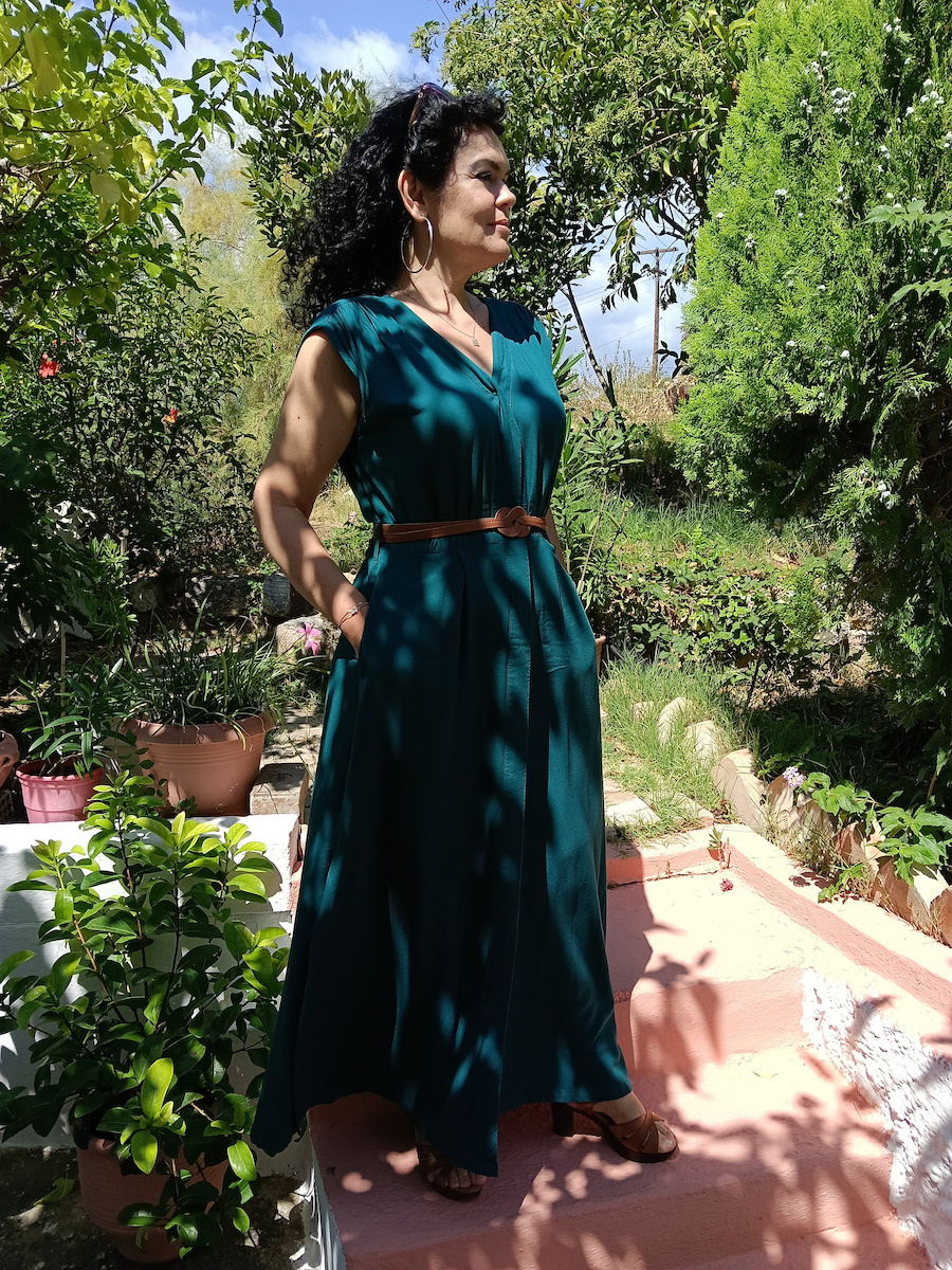 Sommer Maxi Hemdkleid Braun
