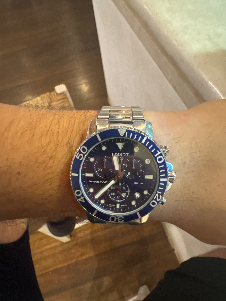 Tissot Seastar 1000 Ανδρικό Ρολόι 45.5mm Χρονογράφος Μπαταρίας με Ασημί Ατσάλινο Μπρασελέ