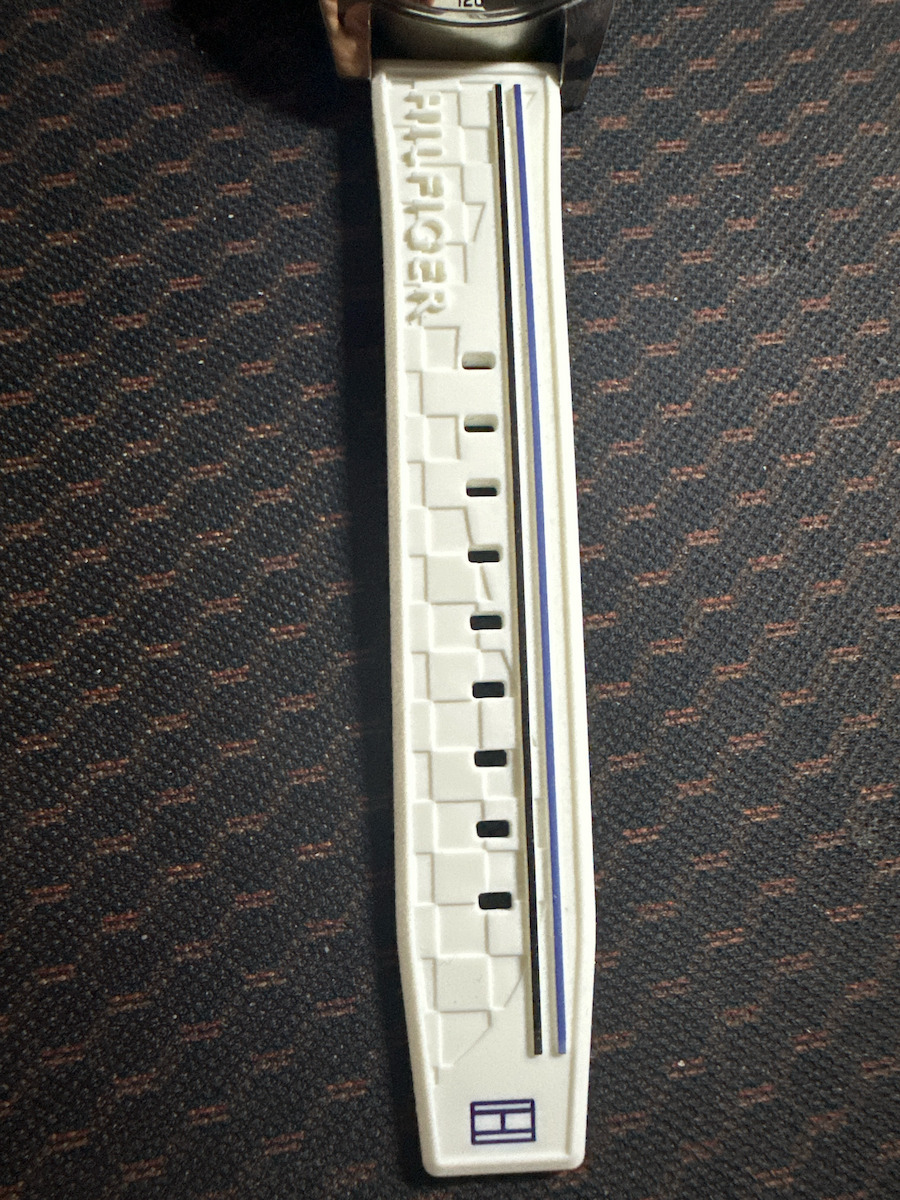 Tommy Hilfiger Decker Ανδρικό Ρολόι 44mm Χρονογράφος Μπαταρίας με Λευκό Καουτσούκ Λουράκι