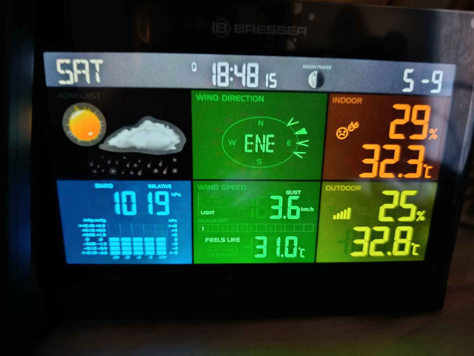 Bresser 5-in-1 Comfort Weather Center 7002550 Wireless Stație meteorologică Digital De masă Negru
