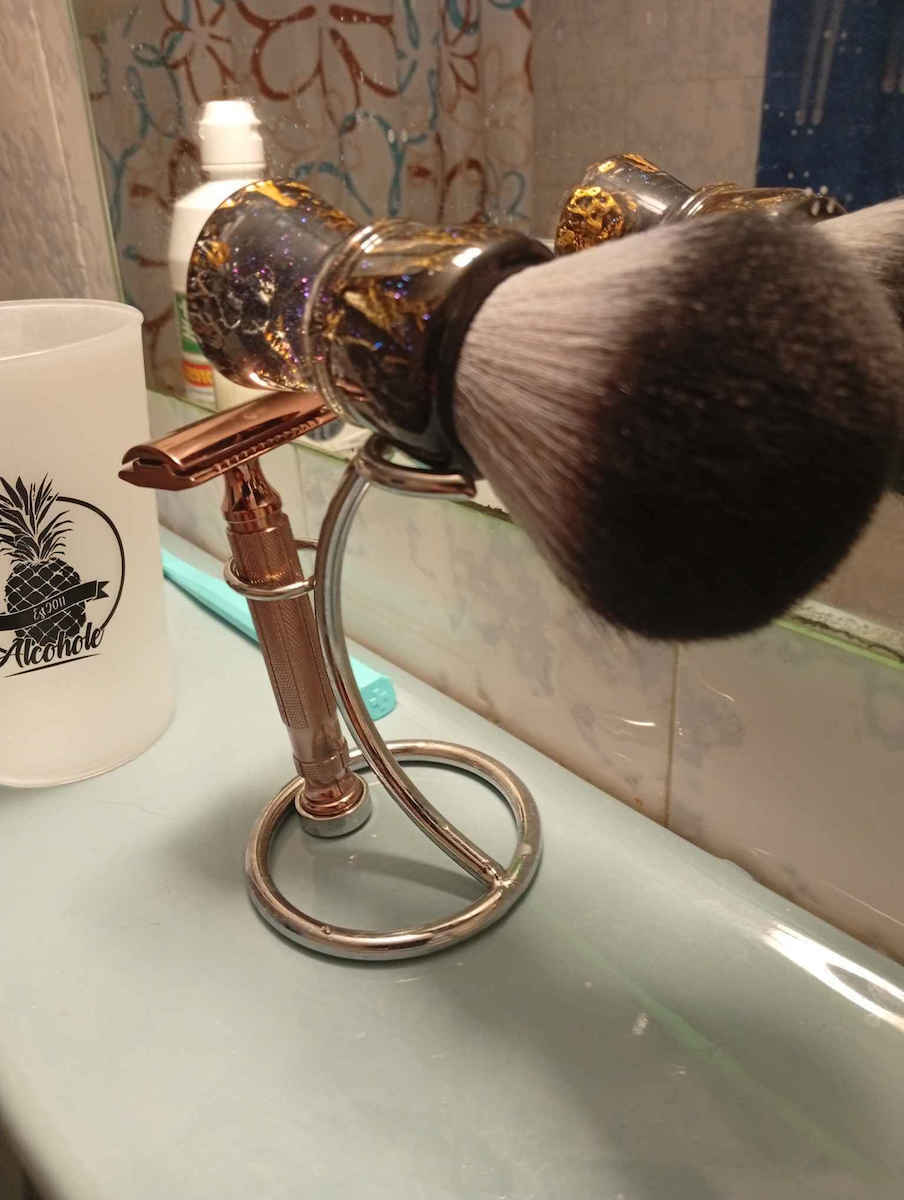 Yaqi Shaving Rocks Четка За Бръснене Кафява Със Синтетичен Косъм 28мм