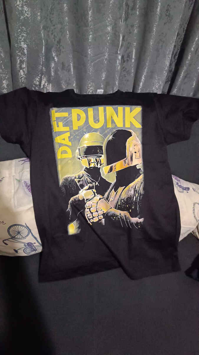 Herren Schwarzes T-Shirt Daft Punk Dp0854