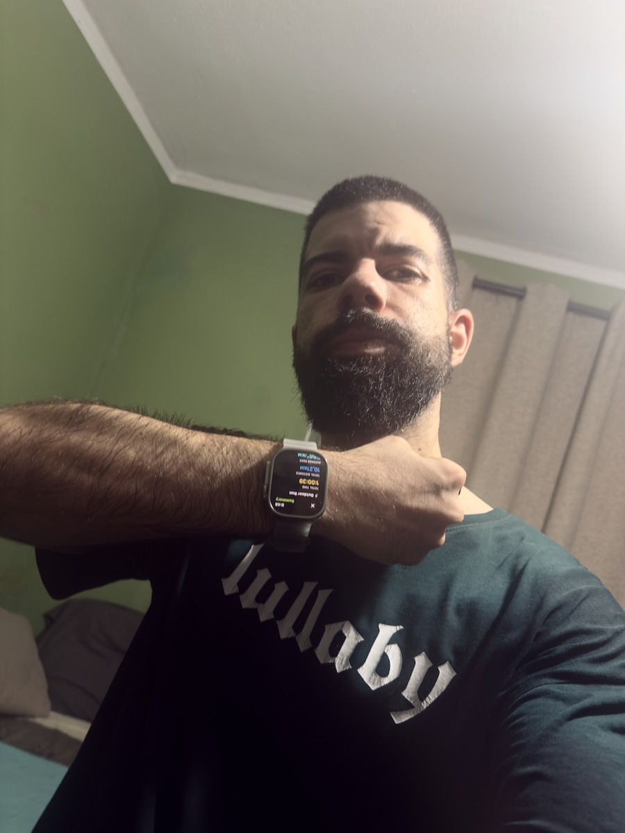 Apple Watch Ultra 4 Titanium 49mm Αδιάβροχο με Παλμογράφο (Black Titanium with Translucent Black Ocean Band)