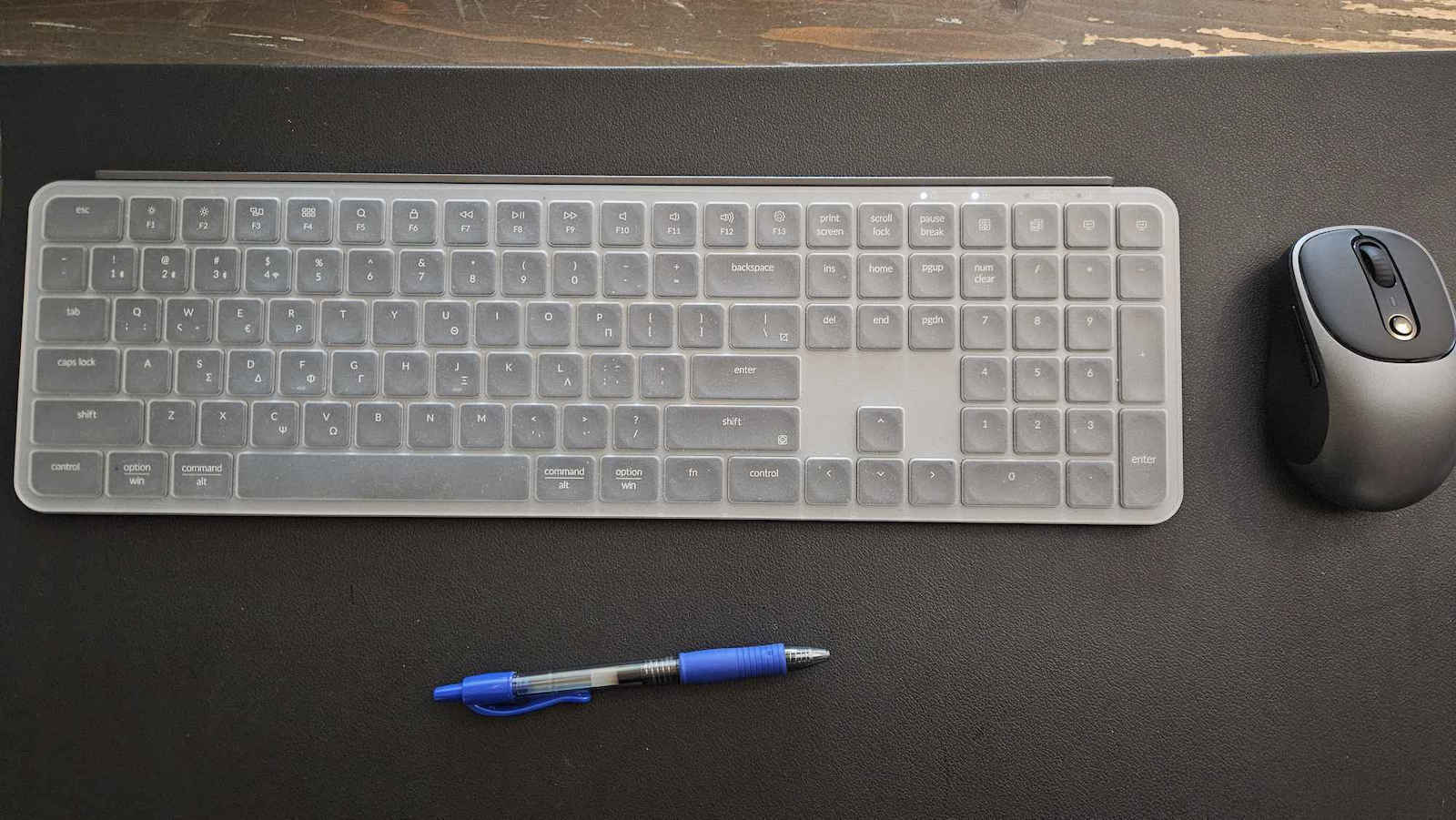 B6 Pro Combo KCBD4-GR Wireless Bluetooth Keyboard & Mouse Set Greek Compatible with Mac Gray