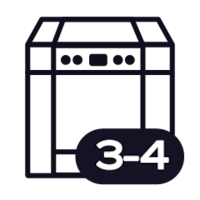 Built-in for 3 or 4 persons