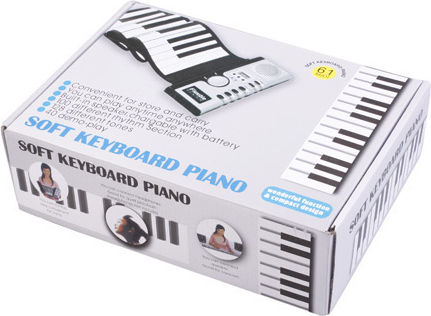 Flexible Piano Ключова дума с 61 Клавиши с Калъф Бял