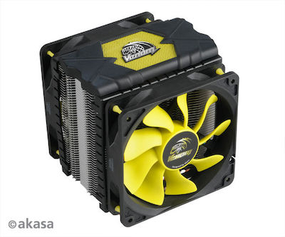 Akasa Venom Voodoo Ψύκτρα Επεξεργαστή Διπλού Ανεμιστήρα για Socket 115x/AM3/AM3+ Κίτρινη