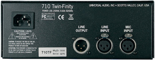 Universal Audio 710 Twin-Finity Tub Microfon Preamplificator Monocanal cu Putere fantomă & 2 Intrări XLR