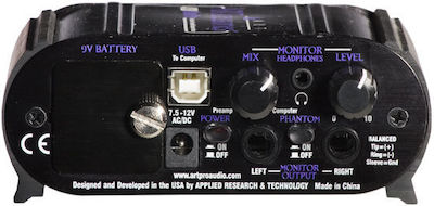 ART Pro Audio Dual Pre Μικροφωνικός Προενισχυτής 2 Καναλιών με Phantom Power & 2 Εισόδους XLR και Σύνδεση USB