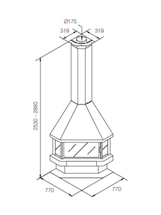 LL Calor LL-20 Kaminofen Holz Prismatisch mit einer zu öffnenden Tür Ausdehnungsgefäß öffnen LL Calor LL-20 Kaminofen Holz Prismatisch mit einer zu öffnenden Tür Ausdehnungsgefäß öffnen