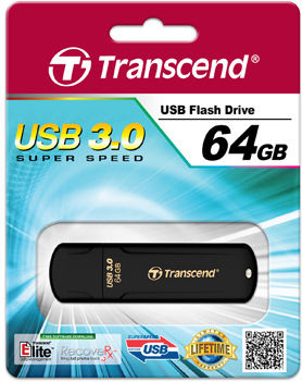 Transcend Jetflash 700 64GB USB 3.0 Stick Μαύρο