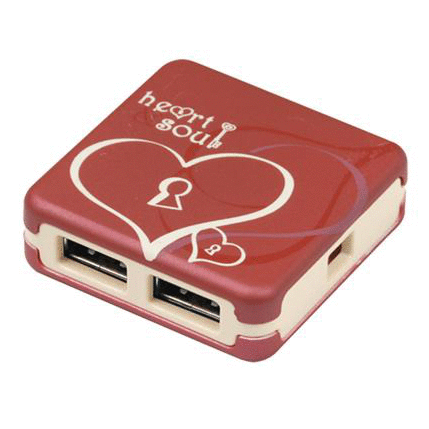 G-Cube Hub 4 Θυρών USB 2.0 με σύνδεση USB-A Κόκκινο