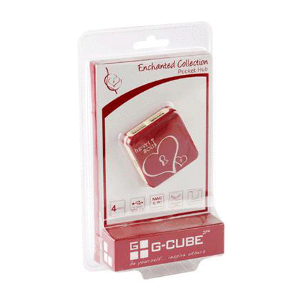 G-Cube Hub 4 Θυρών USB 2.0 με σύνδεση USB-A Κόκκινο