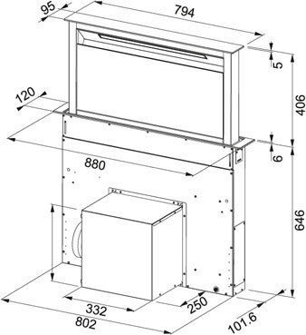 Franke Downdraft FDW 908 IB XS Μηχανισμός Απορρόφησης 88cm Μαύρος