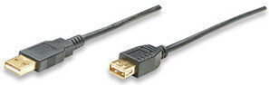 Manhattan USB 2.0 Cable USB-A Male - USB-A Female 1.8m (390316)