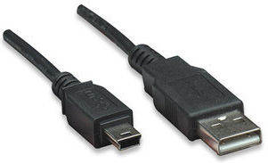 Manhattan USB 2.0 Cable USB-A Male - mini USB-B Male 1.8m (333375)