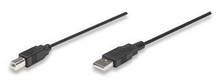 Manhattan 1.8m USB 2.0 Cable A-Male to B-Male (333368)