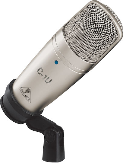 Behringer C-1U Πυκνωτικό Μικρόφωνο USB Shock Mounted για Φωνητικά σε Ασημί Χρώμα