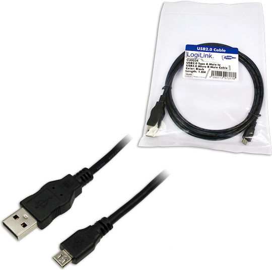 LogiLink CU0034 1.8m Regular USB 2.0 to micro USB Cable (CU0034)