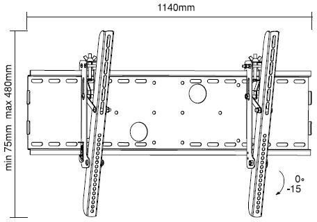 Reflecta Flat 71-15 23085 Wall TV Mount up to 71" and 75kg