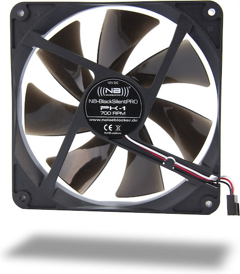 Noiseblocker PK1 Case Fans 140mm (700rpm / 28.8cfm) Without LEDs Lighting and Connection 3-Pin